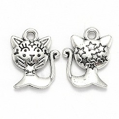 Kitten Theme Tibetan Style Alloy Pendants&nbsp;TIBEP-MSMC018-M2AS