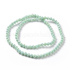 Electroplate Opaque Solid Color Glass Beads Strands&nbsp;GLAA-E036-10D
