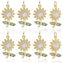10Pcs Brass Micro Pave Cubic Zirconia Pendants&nbsp;KK-BBC0020-63