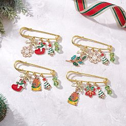 4Pcs Alloy Enamel Charms Kilt Pins Brooch&nbsp;JEWB-BR00193