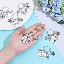 6Pcs Hawaiian Style 201 Stainless Steel Keychain Clasps&nbsp;STAS-PH0006-84AS