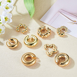 2 Sets 2 Style Adjustable CCB Plastic Cuff Earrings&nbsp;EJEW-TA0001-54