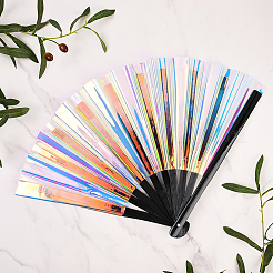 1Pc Bamboo with Oxford Fabric Glitter Powder Folding Fans&nbsp;AJEW-SP0003-77E