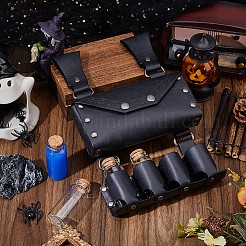 Rectangle PU Leather Medieval Waist Belt Bag with Belt and 4 Glass Potion Bottles&nbsp;AJEW-WH0752-296A