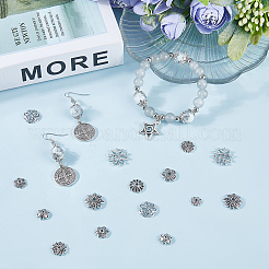 300Pcs 10 Styles Tibetan Style Alloy Flower Bead Caps&nbsp;TIBE-SP0001-25