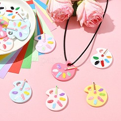 30Pcs 6 Colors Opaque Resin Pendants&nbsp;CRES-CJ0001-90