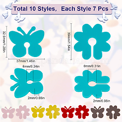 70Pcs 10 Styles Silicone Wine Glass Charms&nbsp;AJEW-SC0002-84