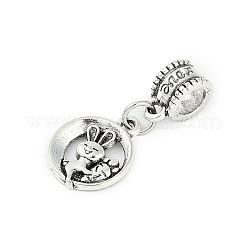 Rack Plating Brass European Dangle Charms&nbsp;KK-R200-09AS-03