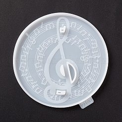 Flat Round with Musical Note Pattern Cup Mat Silicone Molds&nbsp;LS-DIY-M039-07