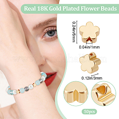 50Pcs Brass Beads&nbsp;KK-BBC0016-46