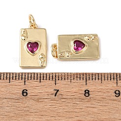 Brass with Cubic Zirconia Pendants&nbsp;KK-C143-42G-01