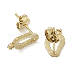 Nuggets Ion Plating(IP) 304 Stainless Steel Stud Earring Findings&nbsp;STAS-I206-107G