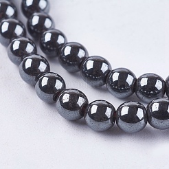 Non-magnetic Synthetic Hematite Bead Strands&nbsp;G-R193-19-4mm