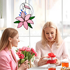 1Pc Lily Flower Acrylic Window Hangings&nbsp;WICH-DJ0001-03