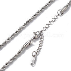 Non-Tarnish 304 Stainless Steel Rope Chain Necklace for Men Women&nbsp;X-NJEW-K245-023D