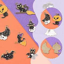 10Pcs 10 Styles Halloween Alloy Enamel Pendants&nbsp;ENAM-FS0003-83