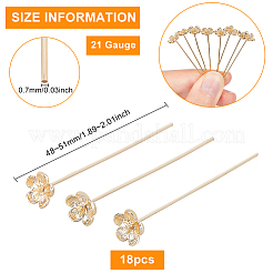 18Pcs Brass Pins&nbsp;KK-BC0009-22