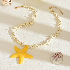 Summer Beach Resin Starfish Pendant Necklaces for Women&nbsp;WG31E81-01