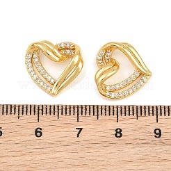 Brass Micro Pave Clear Cubic Zirconia Pendants&nbsp;CU-CBA765C-07G