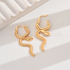 Brass Retro Snake Hoop Earrings&nbsp;OV7667