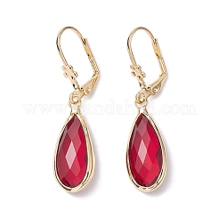 Glass Leverback Earring&nbsp;EJEW-C077-11KCG