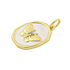 Rack Plating Brass Enamel Pendants&nbsp;KK-U021-17-G