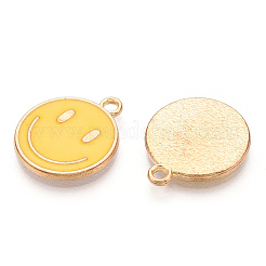 Light Gold Tone Alloy Enamel Pendants&nbsp;ENAM-N056-197E
