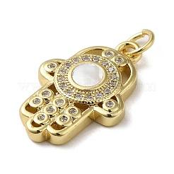 Brass Micro Pave Cubic Zirconia Pendants&nbsp;KK-Q808-02G