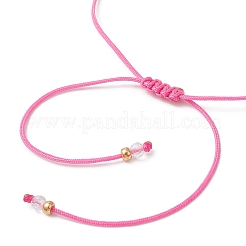Natural Rose Quartz & Freshwater Shell Moon Charm Bracelets&nbsp;BJEW-MZ00303-03