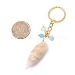 4Pcs Natural Shell Pendant Keychains&nbsp;KEYC-JKC01094