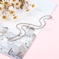 Non-Tarnish 304 Stainless Steel Diamond Cut Cuban Link Chain Necklaces&nbsp;NJEW-JN03368-02