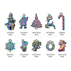 20Pcs 10 Style Rainbow Color Alloy Pendants&nbsp;FIND-LS0001-13MC