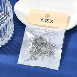 SHEGRACE Brass Clear Cubic Zirconia Square Stud Earring Findings&nbsp;XGR0103P-115P