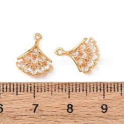 Brass Micro Pave Clear Cubic Zirconia Charms&nbsp;KK-T082-01G