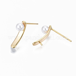 Brass Stud Earring Findings&nbsp;KK-S356-133G-NF