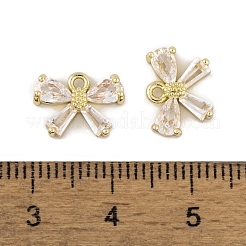 Brass Micro Pave Clear Cubic Zirconia Charms&nbsp;LS-KK-L212-14G