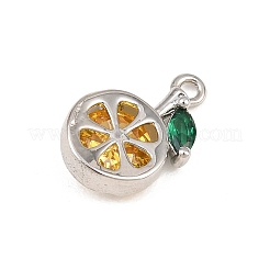 Brass Pave Colorful Cubic Zirconia Pendants&nbsp;CU-CBAFB7D-03A-P