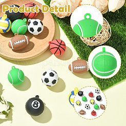 12Pcs 6 Styles PVC Opaque Plastic Pendants&nbsp;KY-CJ0002-15