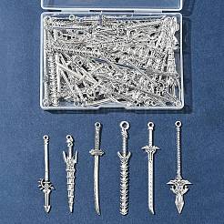 60Pcs 6 Styles Tibetan Style Alloy Big Pendants&nbsp;TIBEP-FS0001-25