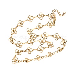 304 Stainless Steel Flower Link Chain Necklaces&nbsp;SA-CBA2696-03G