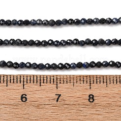Natural Black Sapphire Beads Strands&nbsp;G-P625-2mm-01