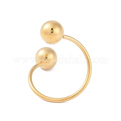 Ion Plating(IP) 304 Stainless Steel Round Open Cuff Rings&nbsp;RJEW-S418-06G
