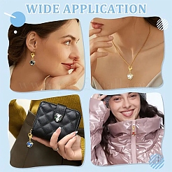 12Pcs 6 Styles Heart Alloy Glass Pendant Decorations&nbsp;HJEW-YW00265