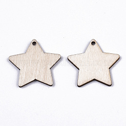 Unfinished Natural Poplar Wood Pendants&nbsp;WOOD-S045-107