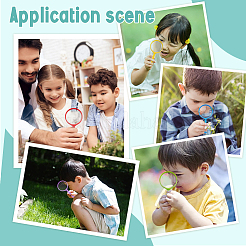 48Pcs 8 Colors Plastic Handheld Magnifier for Children&nbsp;DIY-WA0001-02