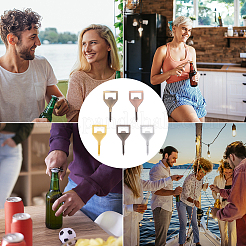 5Pcs 5 Colors Zinc Alloy Red Wine Beer Bottle Corkscrew Opener Handle Accessories&nbsp;AJEW-UN0001-44