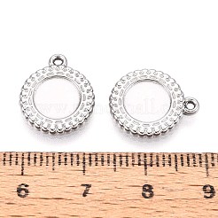 304 Stainless Steel Pendant Cabochon Settings&nbsp;STAS-T067-09P