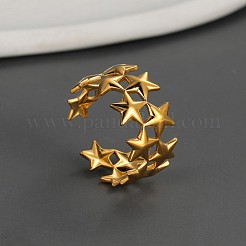 Star 304 Stainless Steel Adjustable Cuff Rings for Women&nbsp;FS-WG544B5-01