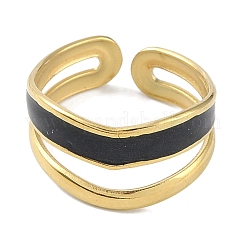 Ion Plating(IP) 304 Stainless Steel Enamel Cuff Finger Rings&nbsp;RJEW-L107-035G-02