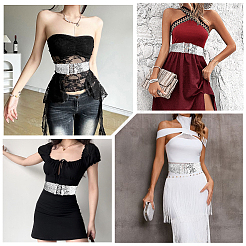 Sparkle Sequins Wide Elastic Dress Belts&nbsp;AJEW-WH20128-026P-03